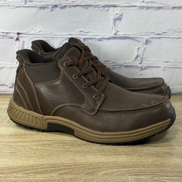 Orthofeet Verno 40012 Brown Leather Hands Free Boots Men's 12 Comfort Lace Up - Picture 3 of 8